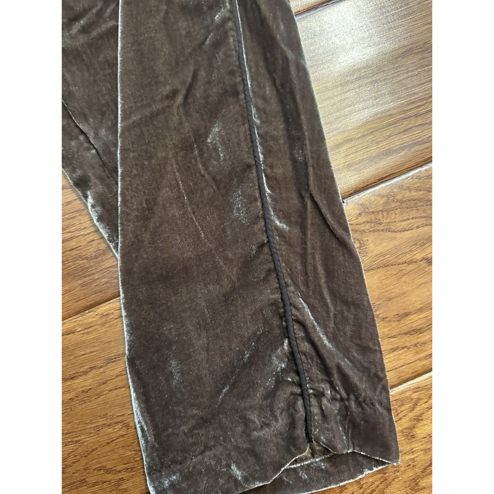 Anthropologie Elevenses Womens M Brown Velvet Pants Tassel Elastic Waist Jogger - Picture 5 of 13